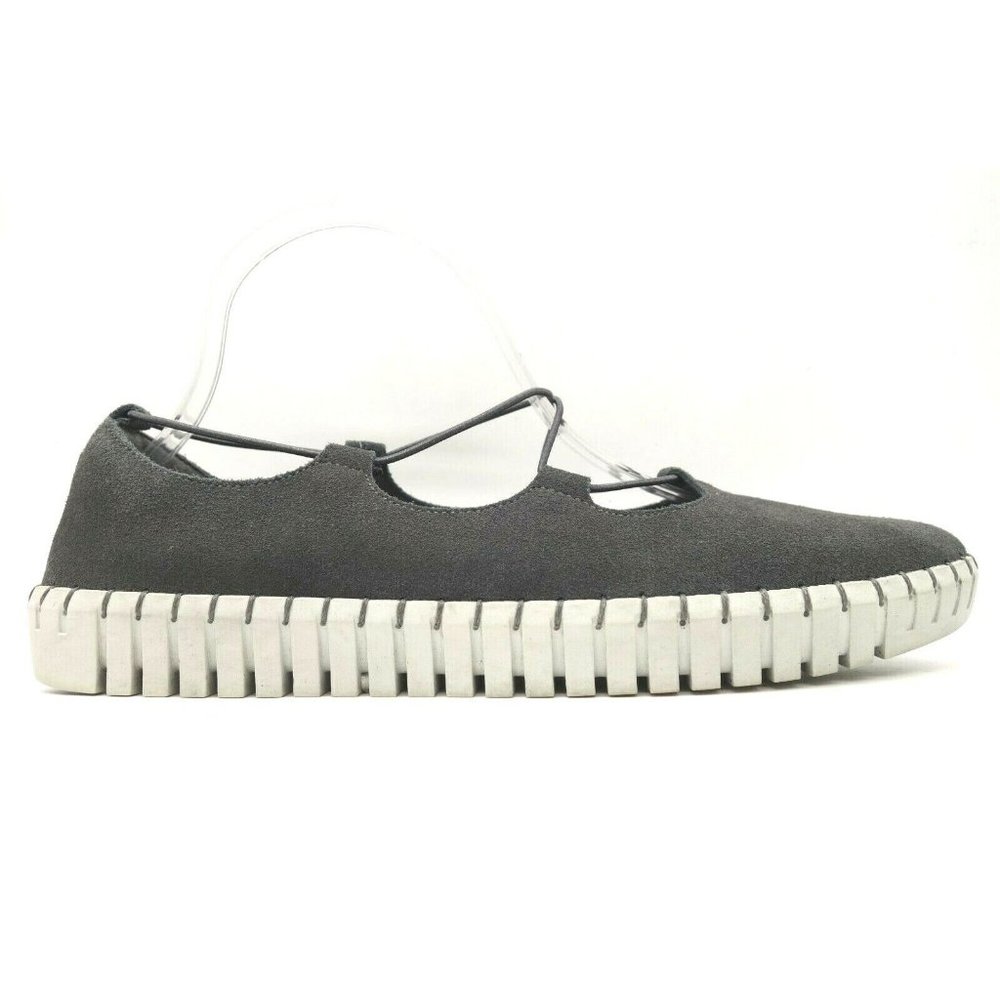 Skechers Air Cooled Gray leather Casual Slip On Loafers Shoes Women's 9.5